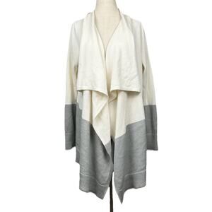 Eddie Bauer Women’s Open Front Waterfall Cardigan Size M Colorblock Wool Blend